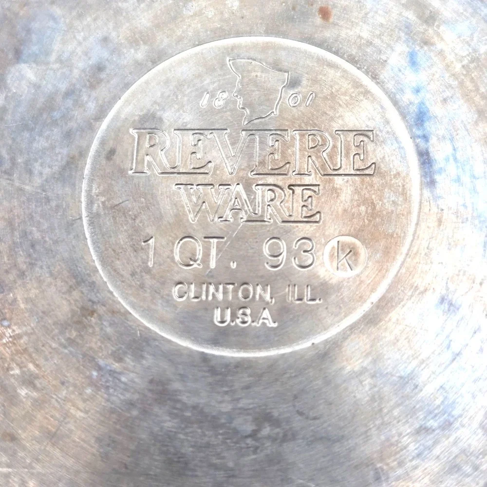 Revere Ware 1 Qt Tri Ply Sauce Pan Pot w/ Lid Stainless Steel Clinton ILL VTG